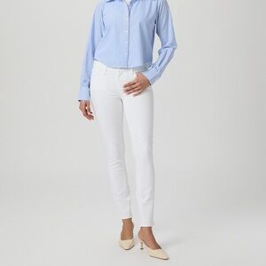 PAIGE White Skinny Jeans High-Rise Cropped